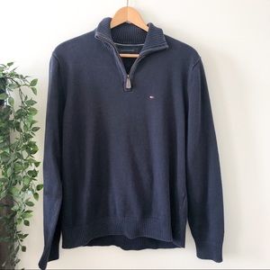 Tommy Hilfiger Quarter Zip Knit Navy Sweater